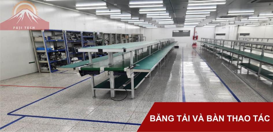 Băng tải và bàn thao tác